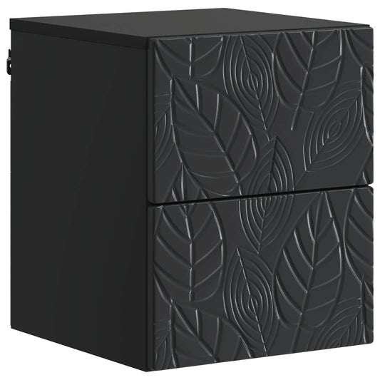 Wall-Mounted Bedside Cabinet 2 pcs Black 34.5 x 33 x 40 cm Wall-Mounted Bedside Cabinet 2 pcs Black 34.5 x 33 x 40 cm