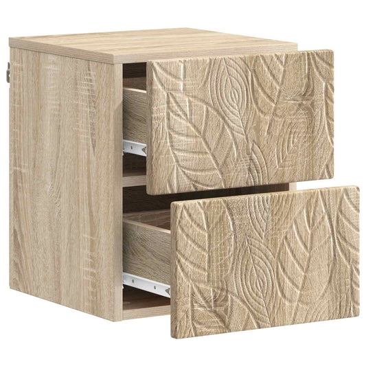 Wall-Mounted Bedside Cabinet Sonoma Oak 34.5 x 33 x 40 cm Wall-Mounted Bedside Cabinet Sonoma Oak 34.5 x 33 x 40 cm