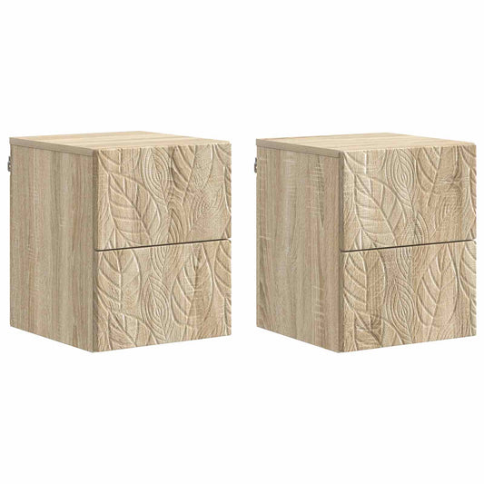 Wall-Mounted Bedside Cabinet 2 pcs Sonoma Oak 34.5 x 33 x 40 cm Wall-Mounted Bedside Cabinet 2 pcs Sonoma Oak 34.5 x 33 x 40 cm