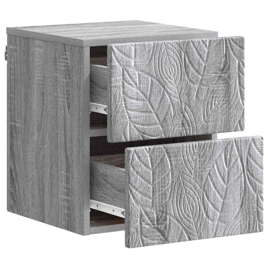 Wall-Mounted Bedside Cabinet Grey Sonoma 34.5 x 33 x 40 cm Wall-Mounted Bedside Cabinet Grey Sonoma 34.5 x 33 x 40 cm