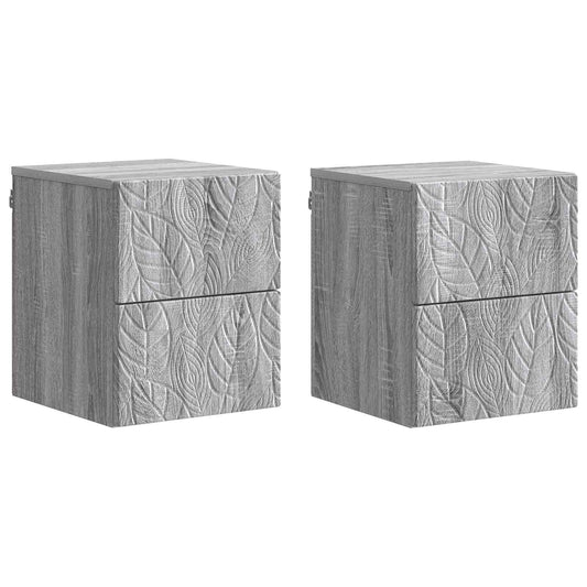 Wall-Mounted Bedside Cabinet 2 pcs Grey Sonoma Wall-Mounted Bedside Cabinet 2 pcs Grey Sonoma