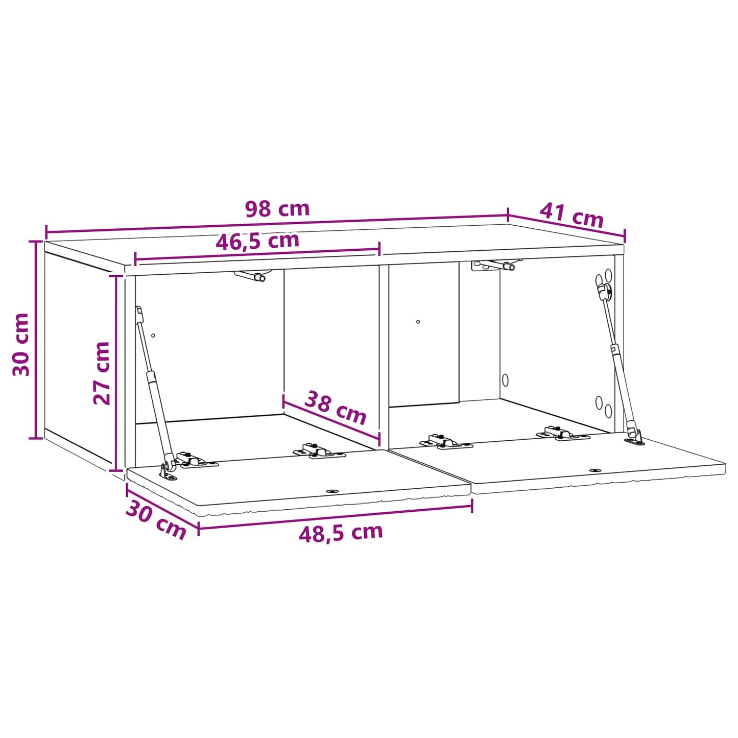 Wall-Mounted TV Cabinet 98 x 41 x 30 cm White Engineered Wood