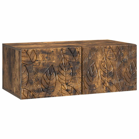 Wall-Mounted TV Cabinet 59.5 x 31 cm Smoked Oak Engineered Wood Wall-Mounted TV Cabinet 59.5 x 31 cm Smoked Oak Engineered Wood