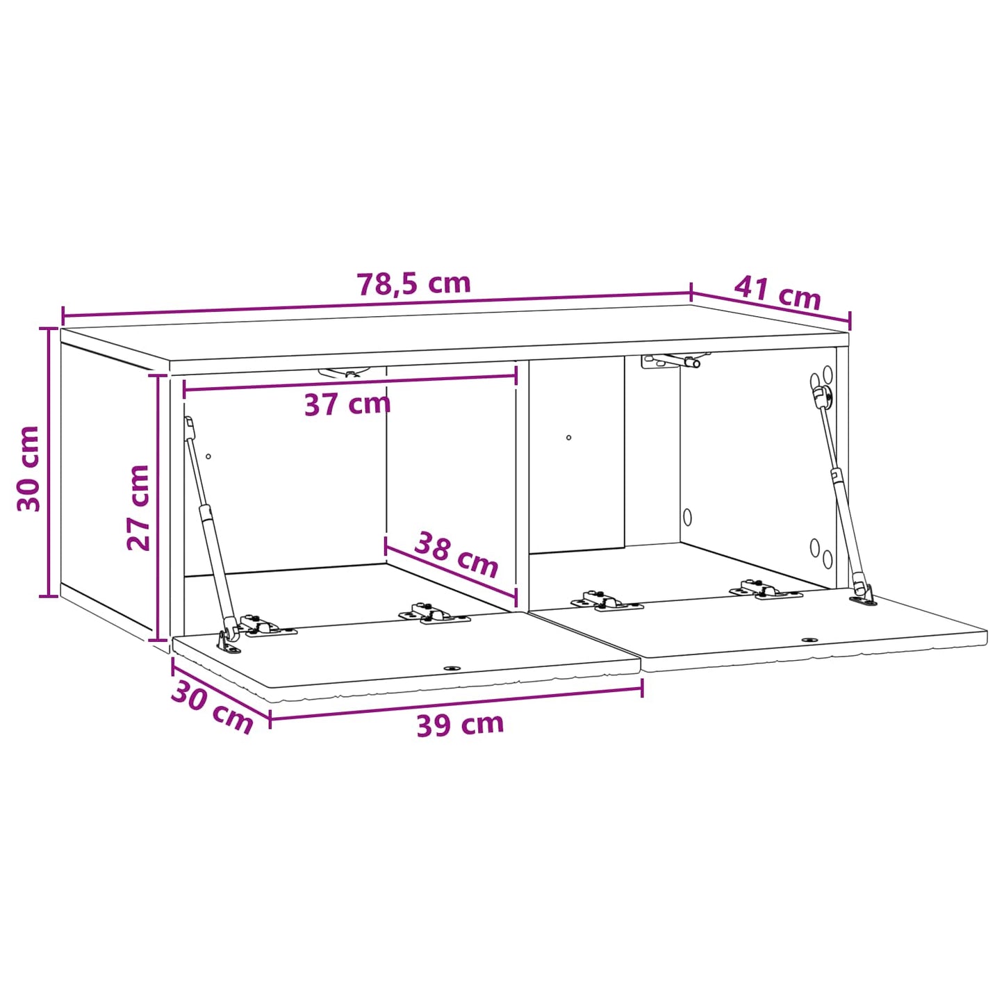 Wall-Mounted TV Cabinet 78.5 x 31 cm Artisan Oak
