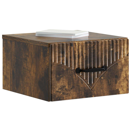 Wall-Mounted Bedside Cabinet 2 pcs Smoked Oak 34.5 x 33 x 20 cm Wall-Mounted Bedside Cabinet 2 pcs Smoked Oak 34.5 x 33 x 20 cm