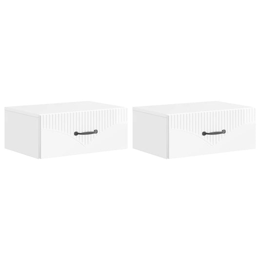 Wall-Mounted Bedside Cabinet 2 pcs High Gloss White Wall-Mounted Bedside Cabinet 2 pcs High Gloss White