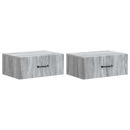 Wall-Mounted Bedside Cabinet 2 pcs Grey Sonoma Wall-Mounted Bedside Cabinet 2 pcs Grey Sonoma