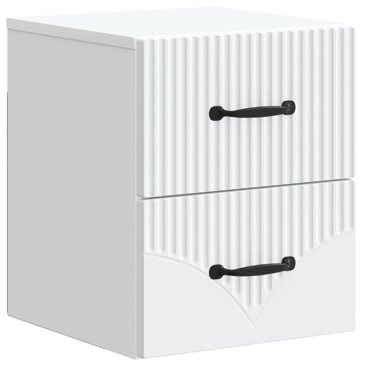 Wall-Mounted Bedside Cabinet White 34.5 x 33 x 40 cm Wall-Mounted Bedside Cabinet White 34.5 x 33 x 40 cm