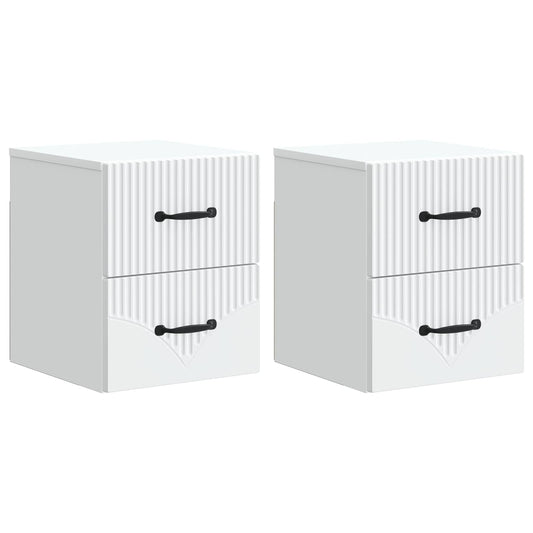 Wall-Mounted Bedside Cabinet 2 pcs White 34.5 x 33 x 40 cm Wall-Mounted Bedside Cabinet 2 pcs White 34.5 x 33 x 40 cm