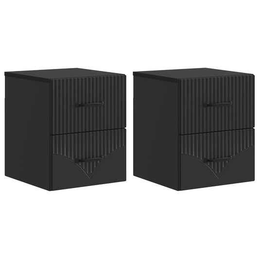 Wall-Mounted Bedside Cabinet 2 pcs Black 34.5 x 33 x 40 cm Wall-Mounted Bedside Cabinet 2 pcs Black 34.5 x 33 x 40 cm