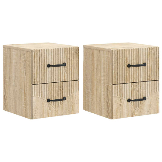 Wall-Mounted Bedside Cabinet 2 pcs Sonoma Oak 34.5 x 33 x 40 cm Wall-Mounted Bedside Cabinet 2 pcs Sonoma Oak 34.5 x 33 x 40 cm