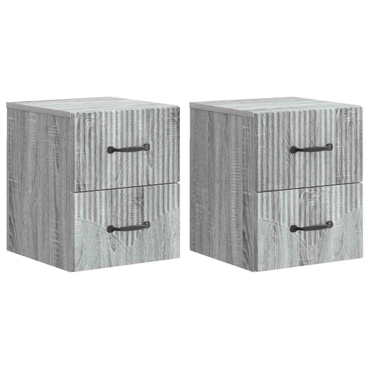 Wall-Mounted Bedside Cabinet 2 pcs Grey Sonoma Wall-Mounted Bedside Cabinet 2 pcs Grey Sonoma