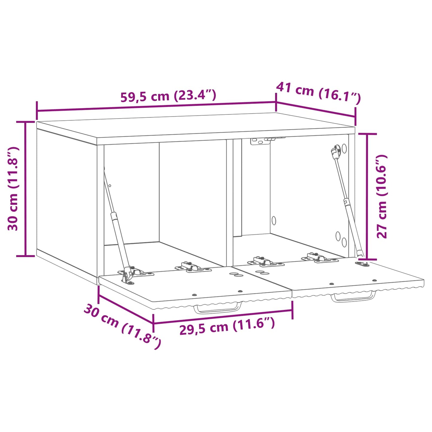 Wall-Mounted TV Cabinet Artisan Oak 59.5 x 41 x 30 cm