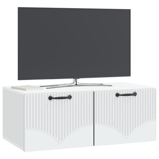 Wall-Mounted TV Cabinet White 78.5 x 41 x 30 cm Engineered Wood Wall-Mounted TV Cabinet White 78.5 x 41 x 30 cm Engineered Wood
