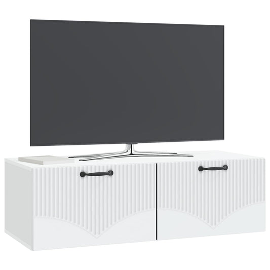 Wall-Mounted TV Cabinet White 98 x 41 x 30 cm Engineered Wood Wall-Mounted TV Cabinet White 98 x 41 x 30 cm Engineered Wood