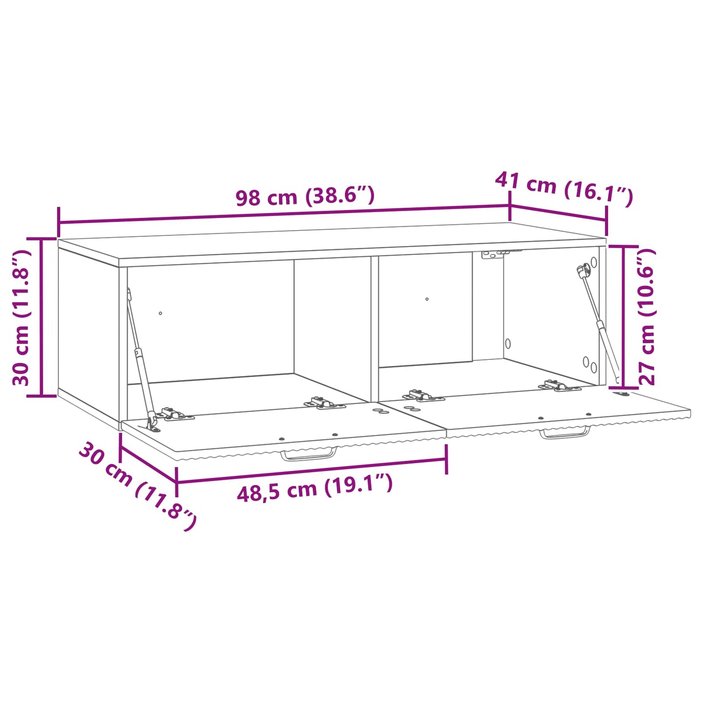 Wall-Mounted TV Cabinet Artisan Oak 98 x 41 x 30 cm