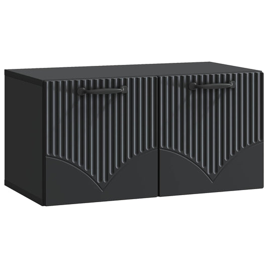 Wall-Mounted TV Cabinet Black 59.5 x 31 x 30 cm Engineered Wood Wall-Mounted TV Cabinet Black 59.5 x 31 x 30 cm Engineered Wood