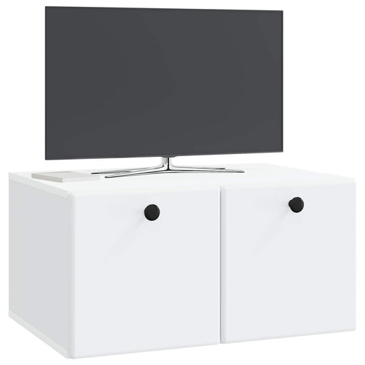 Wall-Mounted TV Cabinet 59.5 x 41 x 30 cm White Engineered Wood Wall-Mounted TV Cabinet 59.5 x 41 x 30 cm White Engineered Wood