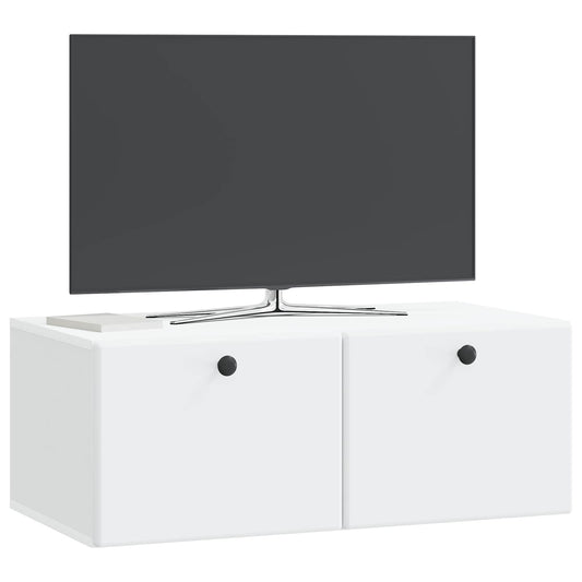 Wall-Mounted TV Cabinet 78.5 x 41 x 30 cm White Engineered Wood Wall-Mounted TV Cabinet 78.5 x 41 x 30 cm White Engineered Wood