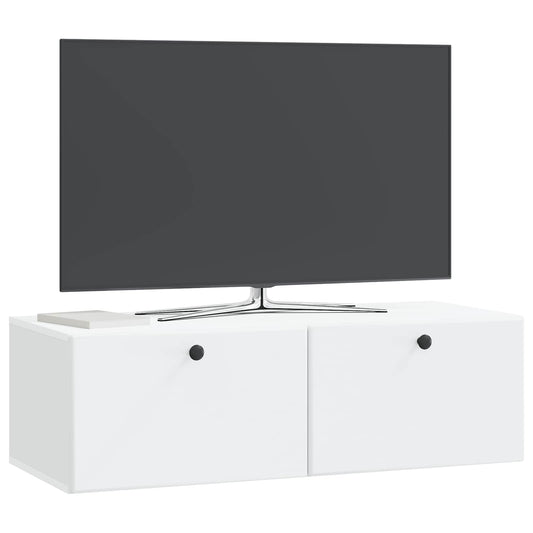 Wall-Mounted TV Cabinet 98 x 41 x 30 cm White Engineered Wood Wall-Mounted TV Cabinet 98 x 41 x 30 cm White Engineered Wood