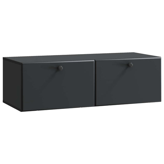 Wall-Mounted TV Cabinet 98 x 41 x 30 cm Black Engineered Wood Wall-Mounted TV Cabinet 98 x 41 x 30 cm Black Engineered Wood