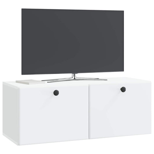 Wall-Mounted TV Cabinet 78.5 x 31 x 30 cm White Engineered Wood Wall-Mounted TV Cabinet 78.5 x 31 x 30 cm White Engineered Wood