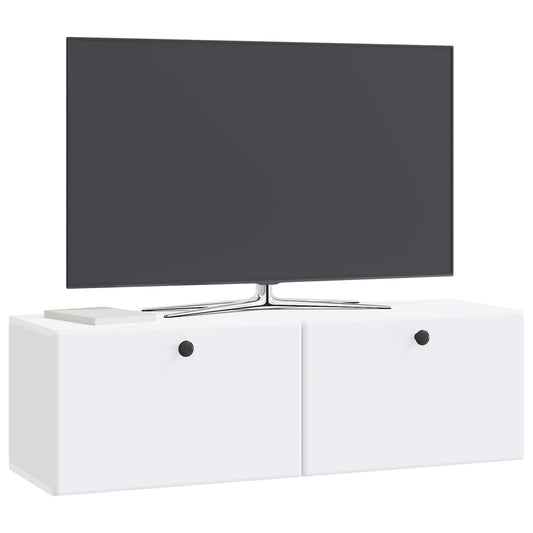 Wall-Mounted TV Cabinet 98 x 31 x 30 cm White Engineered Wood Wall-Mounted TV Cabinet 98 x 31 x 30 cm White Engineered Wood