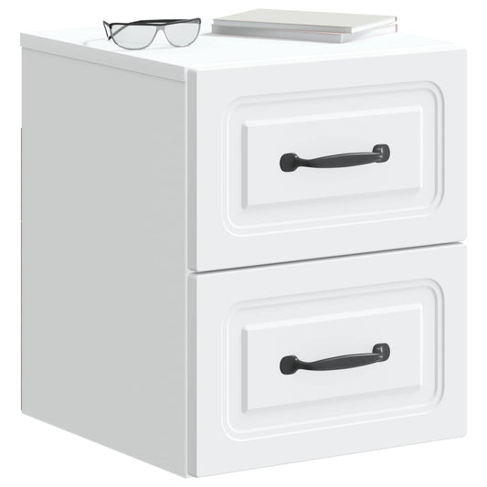 Wall-Mounted Bedside Cabinet White 34.5 x 33 x 40 cm Wall-Mounted Bedside Cabinet White 34.5 x 33 x 40 cm