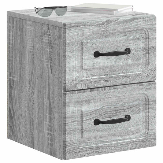 Wall-Mounted Bedside Cabinet 2 pcs Grey Sonoma Engineered Wood Wall-Mounted Bedside Cabinet 2 pcs Grey Sonoma Engineered Wood