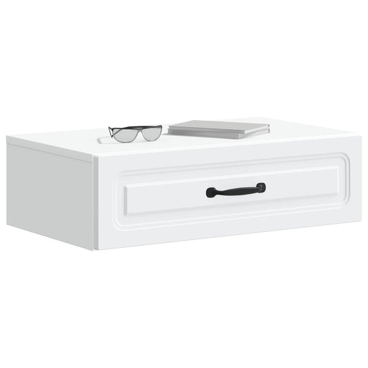 Wall-Mounted Side Table White 59 x 34.5 x 17 cm Engineered Wood Wall-Mounted Side Table White 59 x 34.5 x 17 cm Engineered Wood