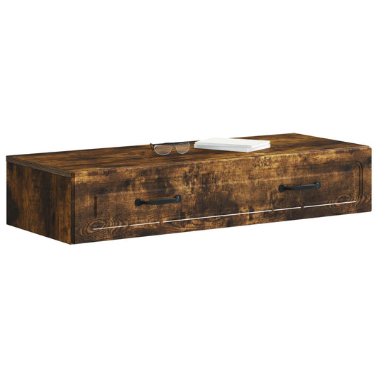 Wall-Mounted Side Table Smoked Oak 87.5 x 34.5 x 17 cm Wall-Mounted Side Table Smoked Oak 87.5 x 34.5 x 17 cm