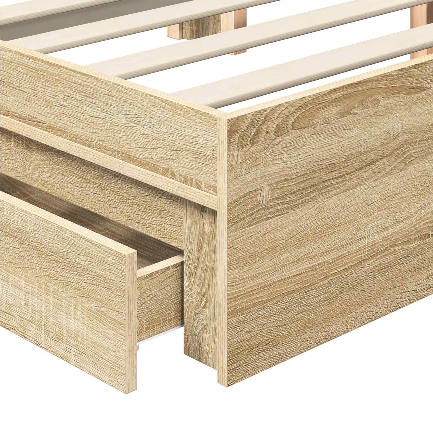 Storage Bed with Drawer Sonoma Oak 150 x 200 cm Engineered Wood