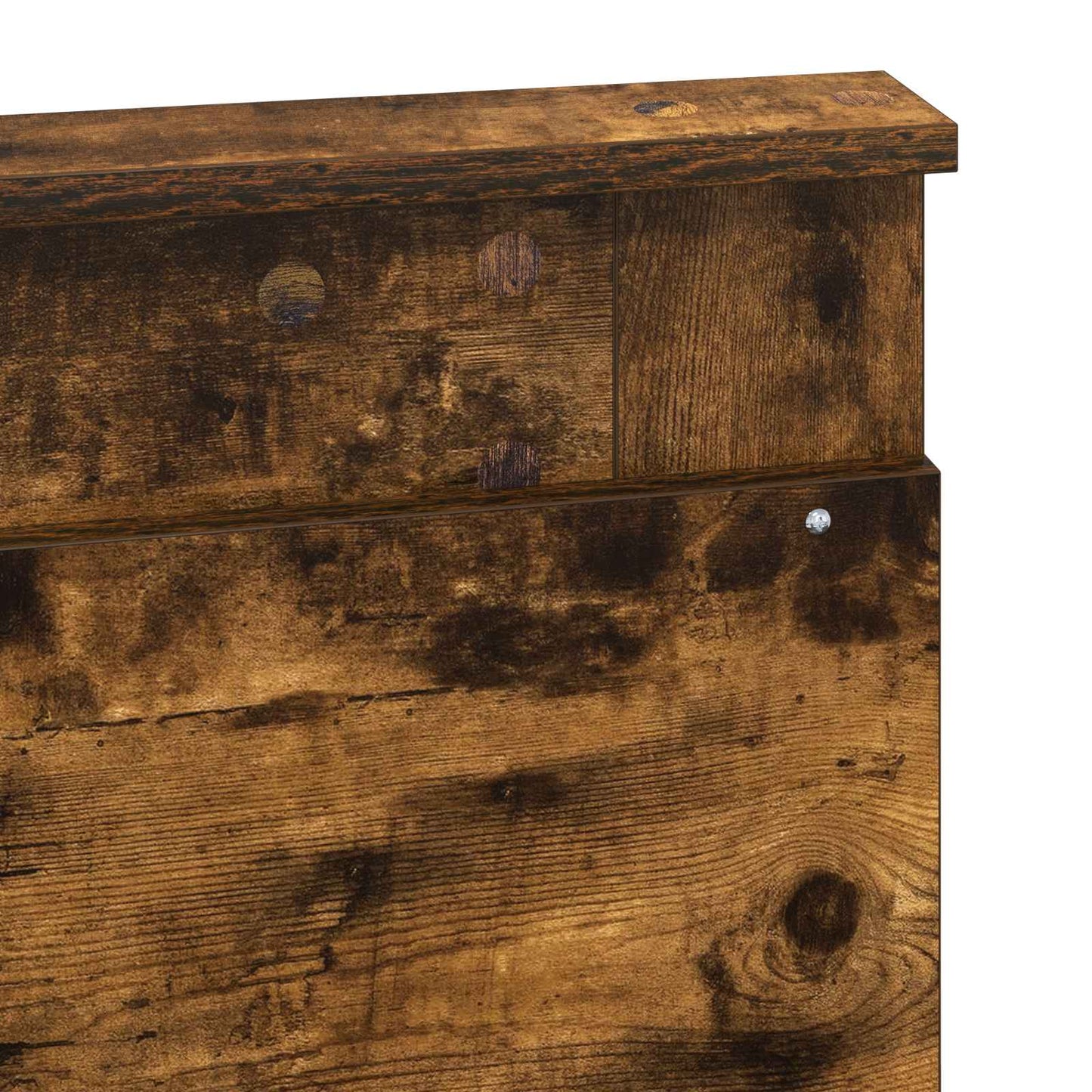 Bed Frame with Drawer Smoked Oak 150 x 200 cm Solid Pine Wood