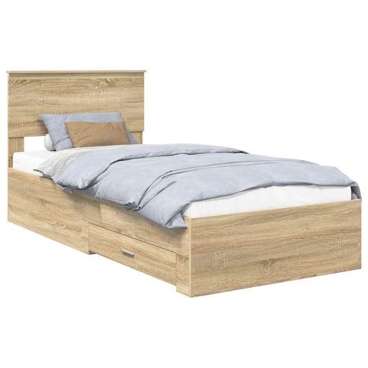 Bed Frame with Headboard Sonoma Oak 90 x 190 cm Engineered Wood Bed Frame with Headboard Sonoma Oak 90 x 190 cm Engineered Wood