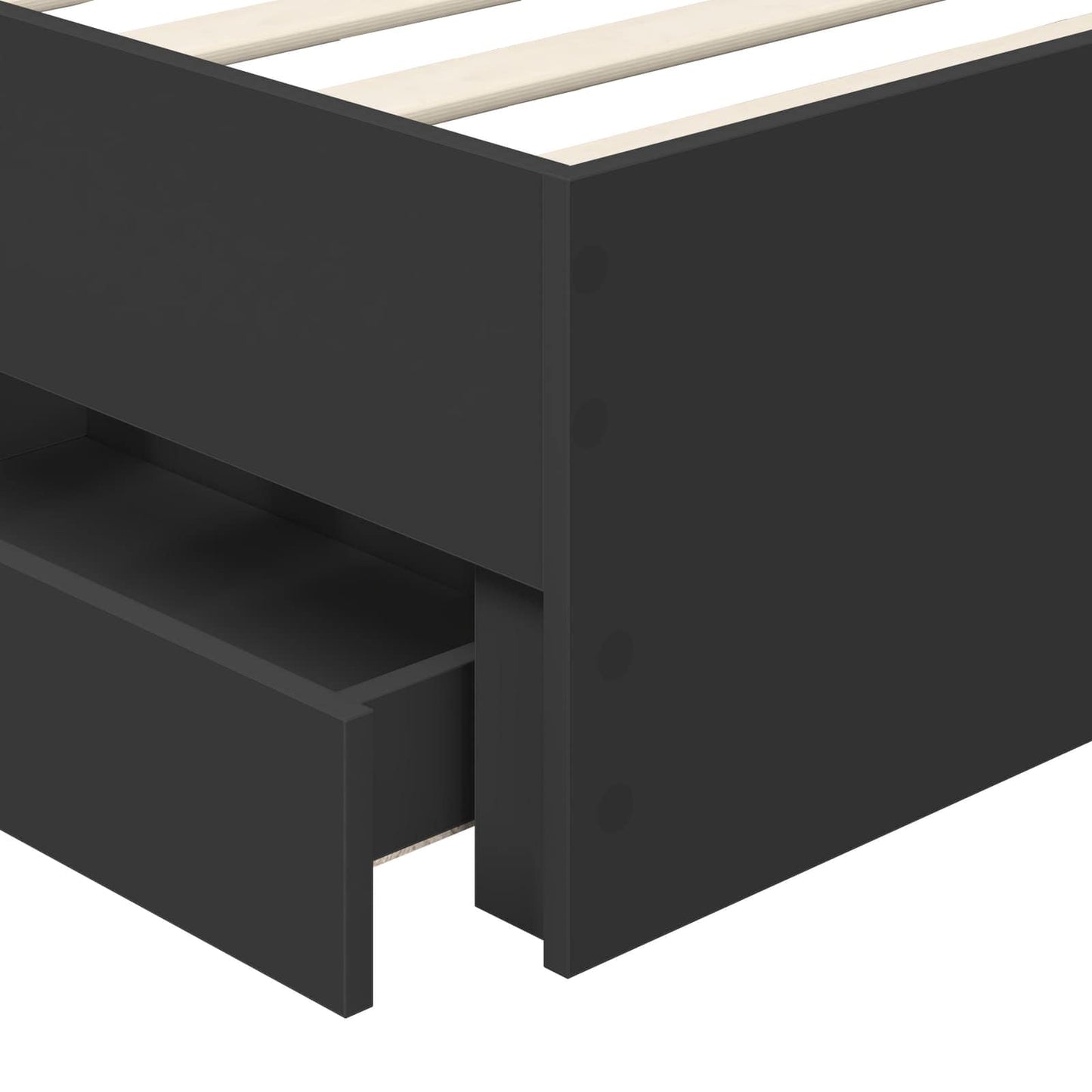 Bed Frame with Drawer Black 100 x 200 cm Engineer Wood