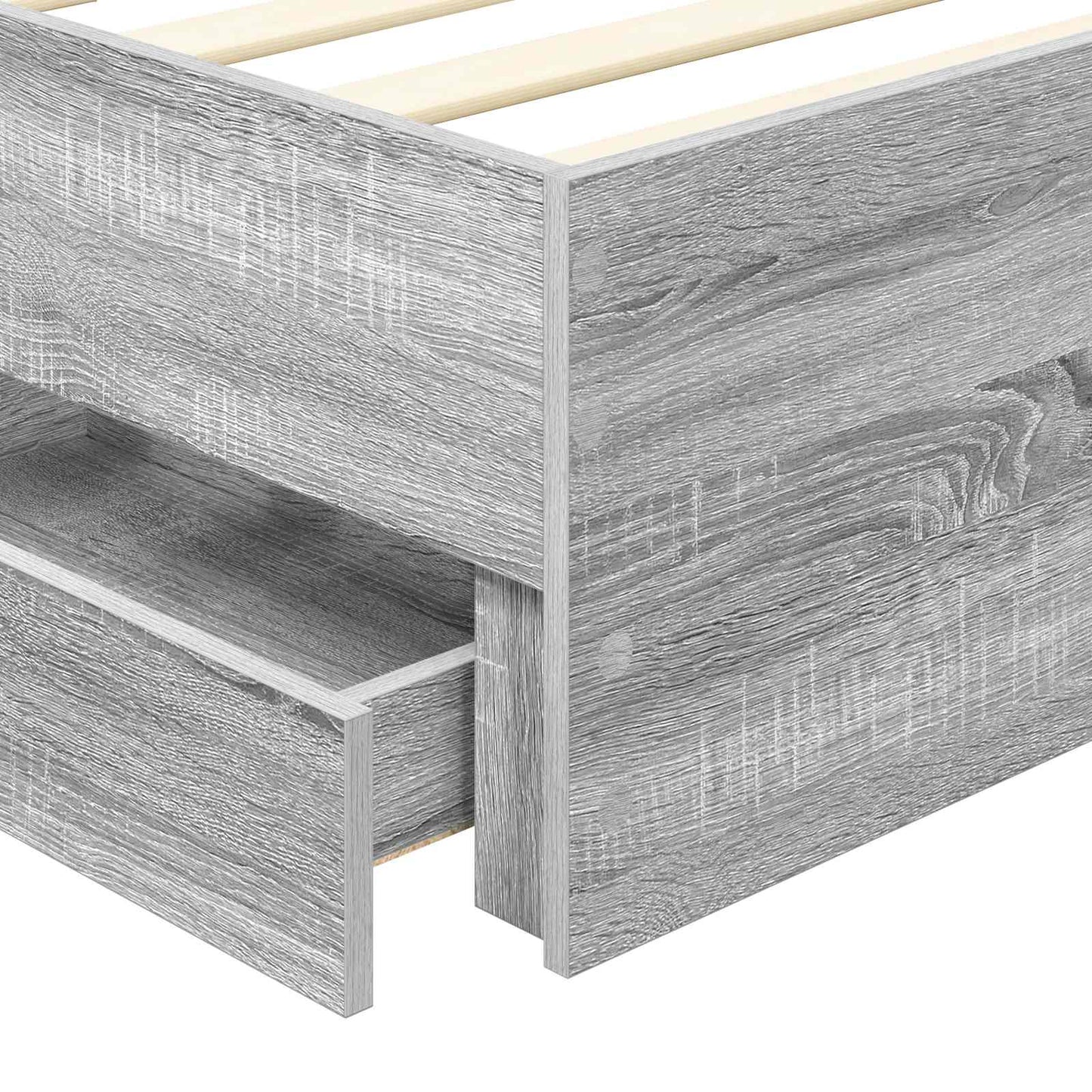 Bed Frame with Drawer Grey Sonoma 75 x 190 cm Engineer Wood