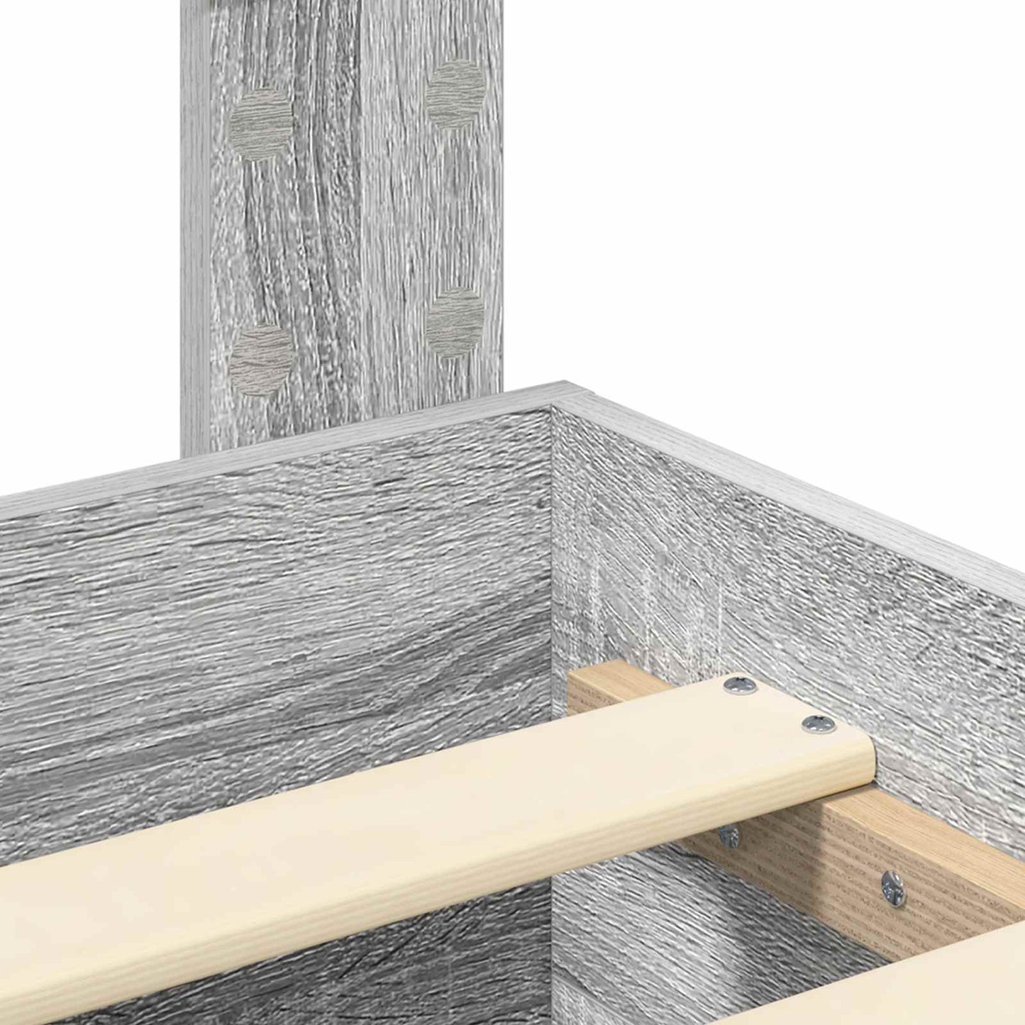 Bed Frame with Drawer Grey Sonoma 140 x 200 cm Engineered Wood