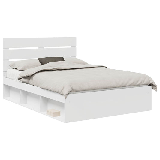 Bed Frame with Headboard White 140 x 200 cm Solid Pine Wood Bed Frame with Headboard White 140 x 200 cm Solid Pine Wood