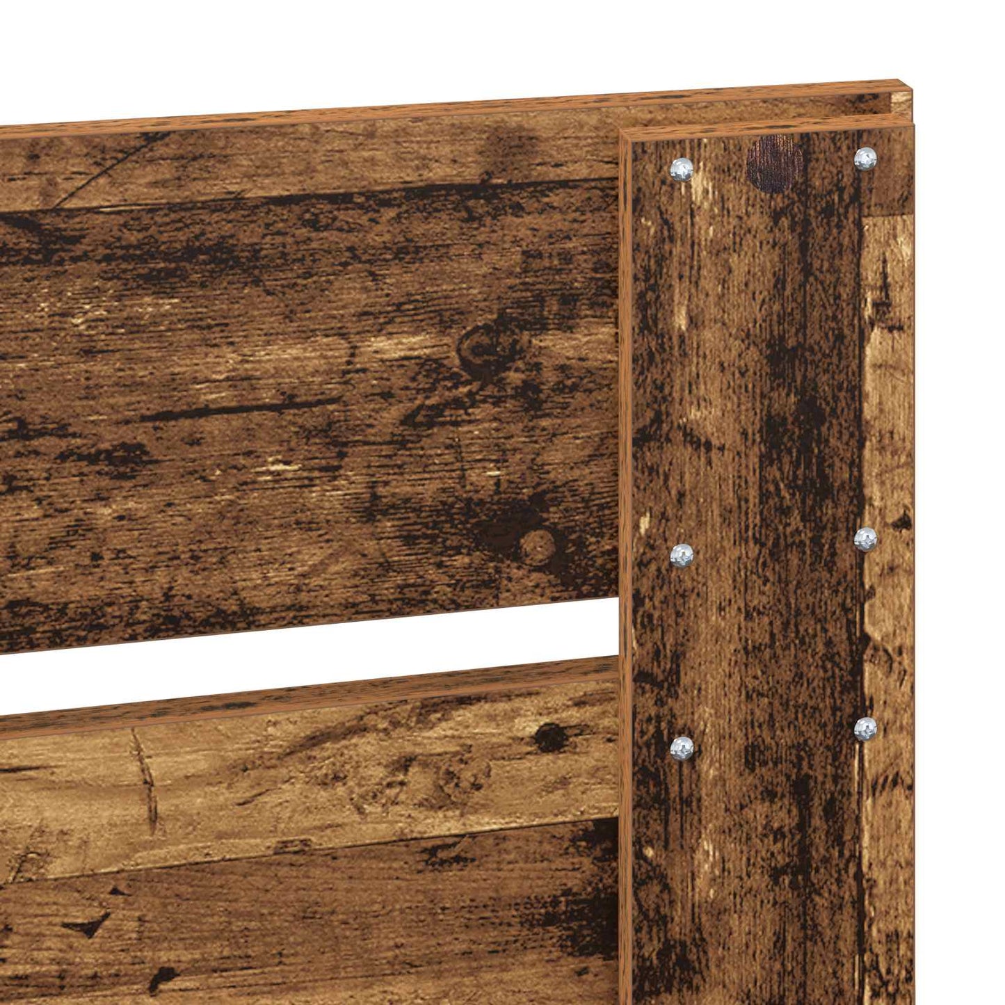 Bed Frame with Headboard Old Wood 135 x 190 cm Solid Pine Wood
