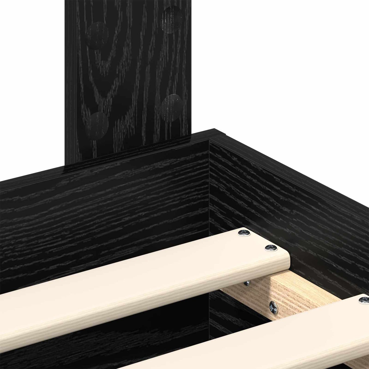 Bed Frame with Drawer Black Oak 135 x 190 cm Engineered Wood