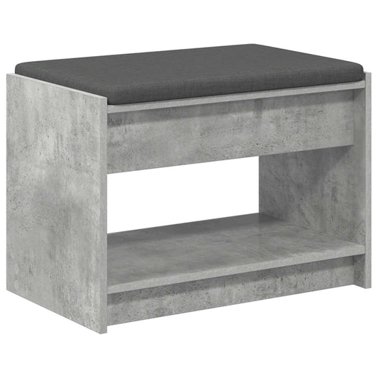 Hall Bench with Cushion Concrete Grey 63 x 38 x 45 cm Hall Bench with Cushion Concrete Grey 63 x 38 x 45 cm