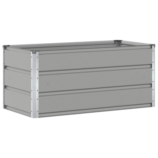 Planter Light Grey 100 x 50 x 45 cm Galvanised Steel Planter Light Grey 100 x 50 x 45 cm Galvanised Steel