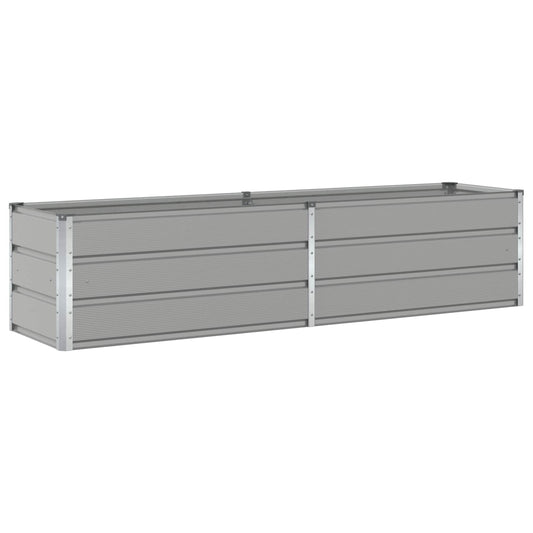 Planter Light Grey 195 x 50 x 45 cm Galvanised Steel Planter Light Grey 195 x 50 x 45 cm Galvanised Steel