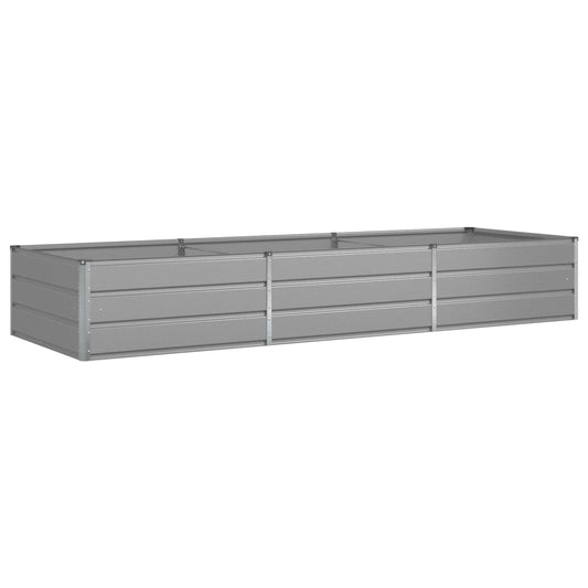 Planter Light Grey 290 x 100 x 45 cm Galvanised Steel Planter Light Grey 290 x 100 x 45 cm Galvanised Steel