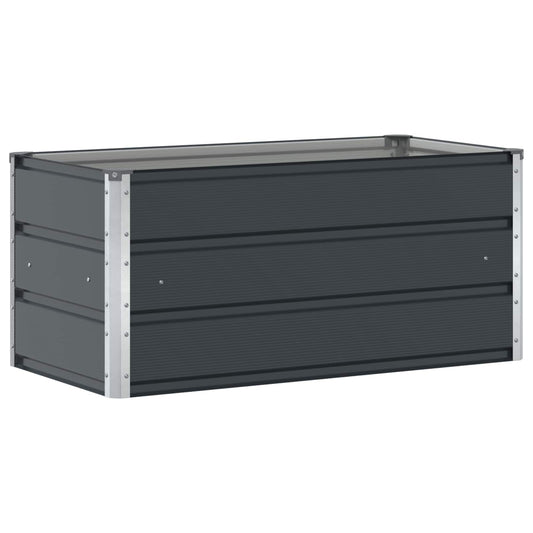 Planter Anthracite 100 x 50 x 45 cm Galvanised Steel Planter Anthracite 100 x 50 x 45 cm Galvanised Steel