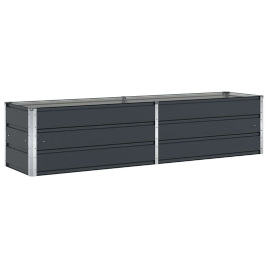 Planter Anthracite 195 x 50 x 45 cm Galvanised Steel Planter Anthracite 195 x 50 x 45 cm Galvanised Steel