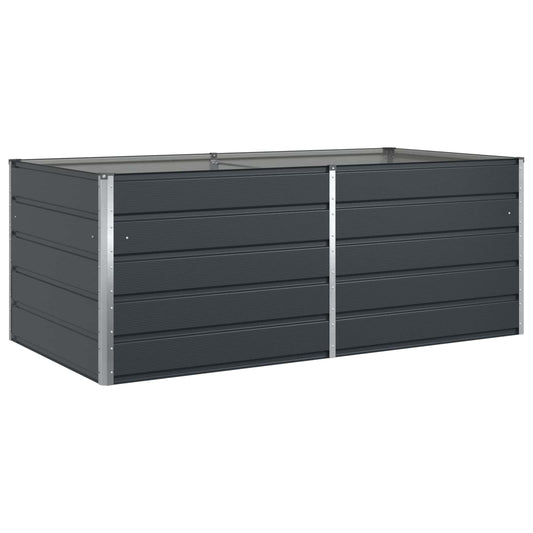 Planter Anthracite 195 x 100 x 75 cm Galvanised Steel Planter Anthracite 195 x 100 x 75 cm Galvanised Steel