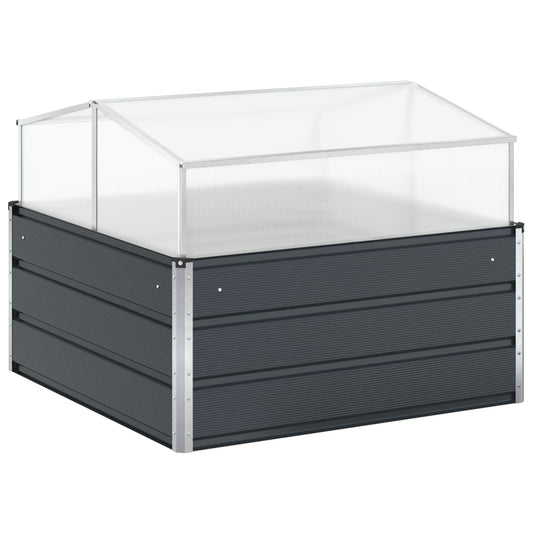 Planter Anthracite 100 x 100 x 77 cm Galvanised Steel Planter Anthracite 100 x 100 x 77 cm Galvanised Steel