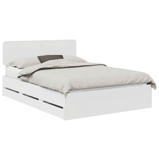 Bed Frame with Headboard White 160 x 200 cm Engineered Wood Bed Frame with Headboard White 160 x 200 cm Engineered Wood