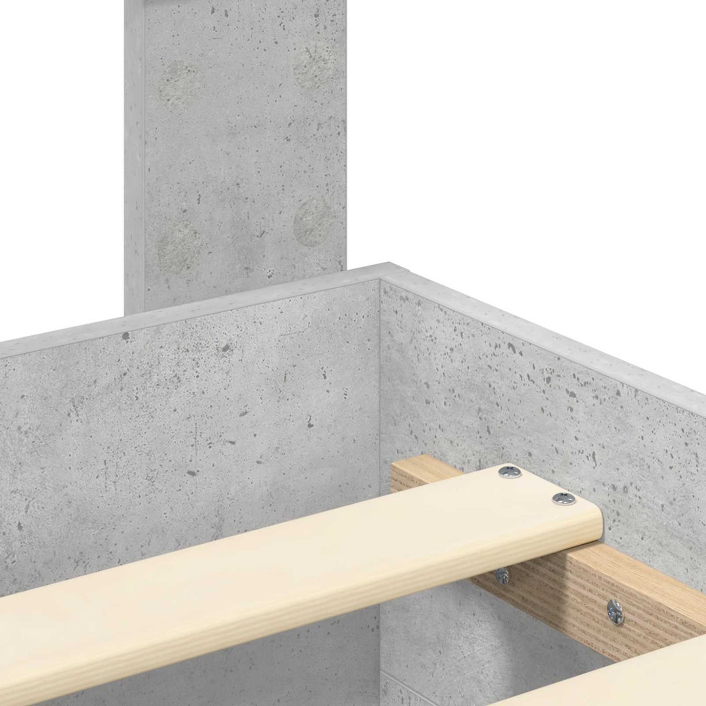 Bed Frame Concrete Grey 160 x 200 cm Engineered Wood